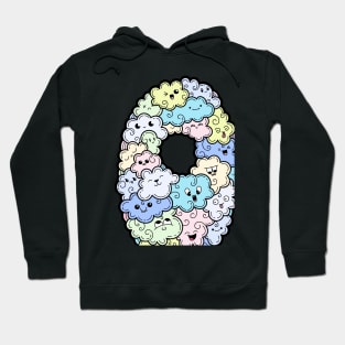 Number 0 zero Funny and Colorful Cute Monster Creatures Hoodie